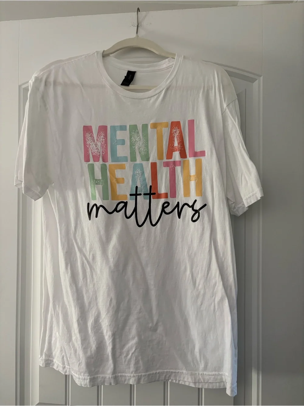 Gildan White Short-Sleeve Tee with Multicolor 